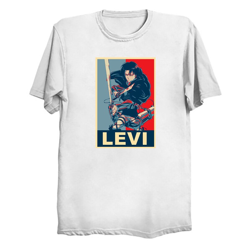 Levi, Mikasa, Erwin and Eren T-shirts.